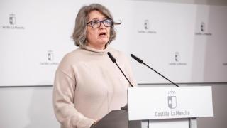 Mercedes Gómez, consejera de Desarrollo Sostenible de Castilla-La Mancha, este martes en rueda de prensa.