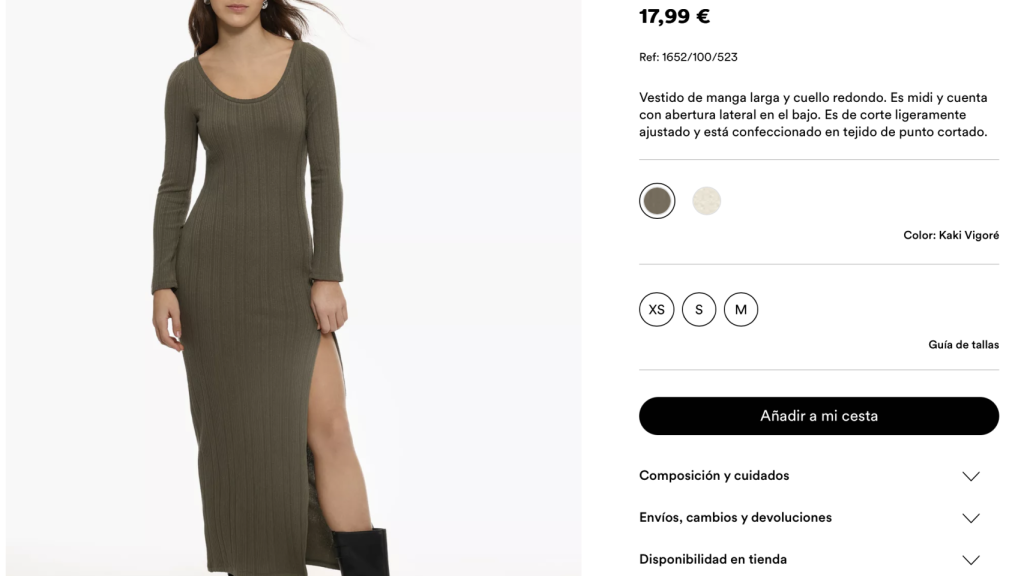 Vestido midi punto cortado.