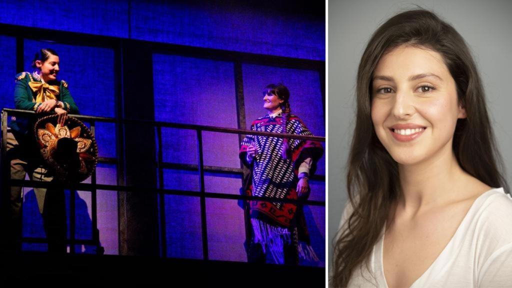 Raquel Varela a la izquierda en Chavela con Rozalén y un retrato de ella a la derecha.