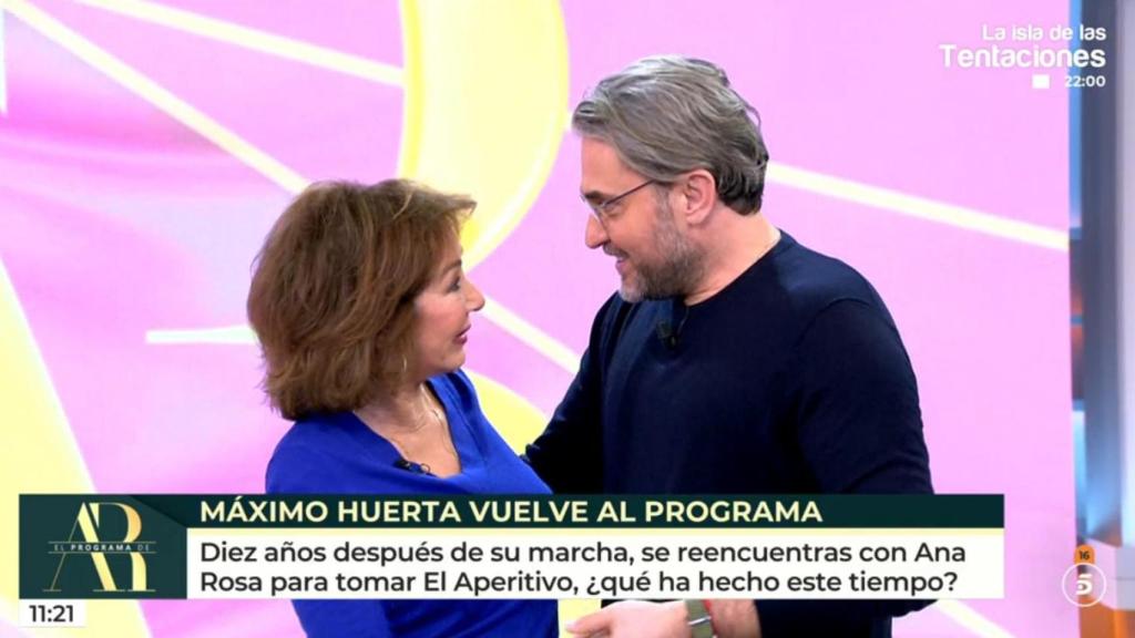Ana Rosa Quintana y Máximo Huerta se han reencontrado este miércoles, 5 de febrero.
