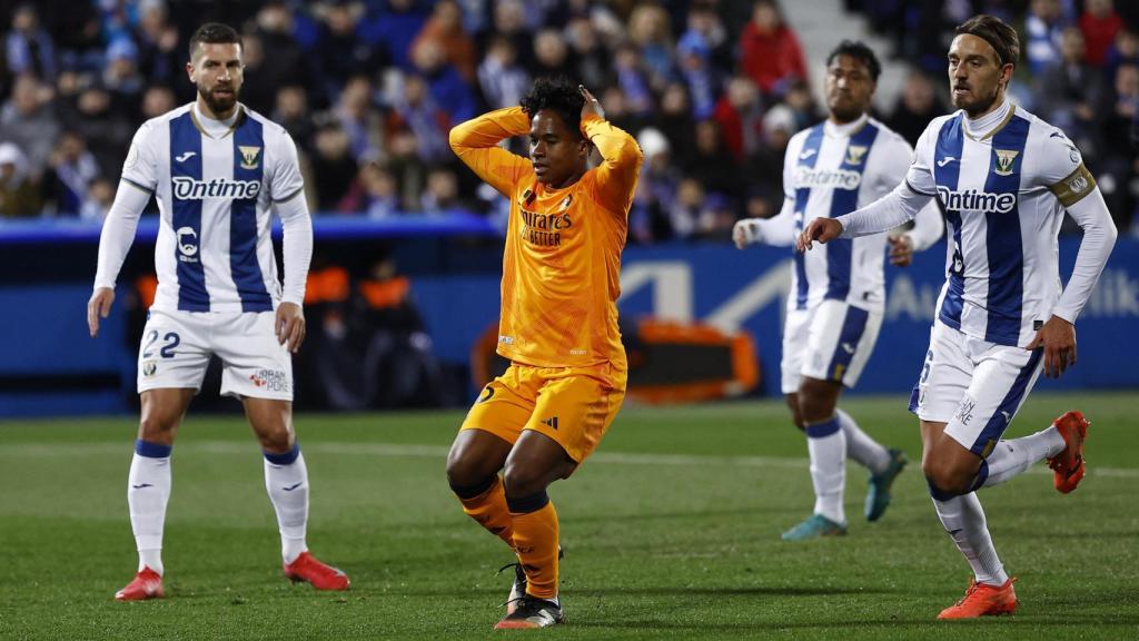 Endrick se lamenta por una ocasión fallada ante el Leganés