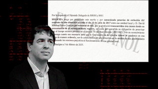 Fotomontaje con el rostro de David Sánchez, hermano de Pedro Sánchez, y su carta de renuncia.