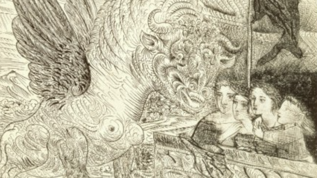 Uno de los grabados de la Suite Vollard de Picasso.