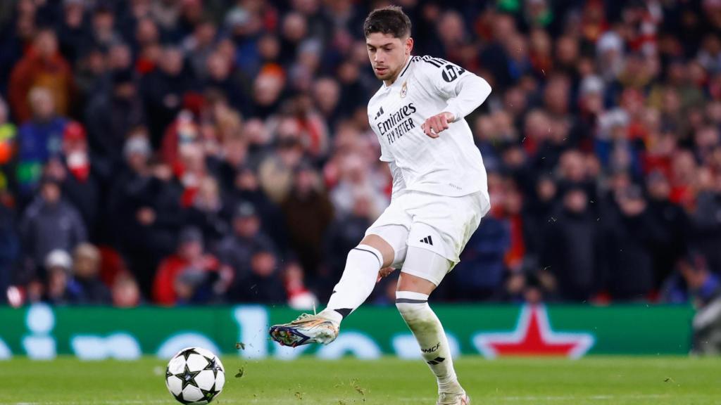 Fede Valverde, durante el partido contra el Liverpool.