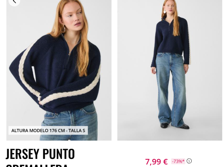 Jersey de punto con cremallera.