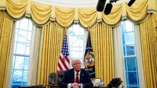 El presidente de EEUU, Donald Trump, durante una comparecencia en el despacho oval.