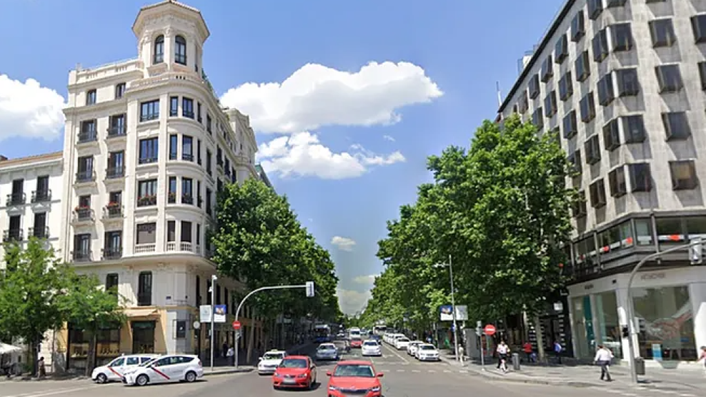 Vista de una de las calles más importantes de Madrid.