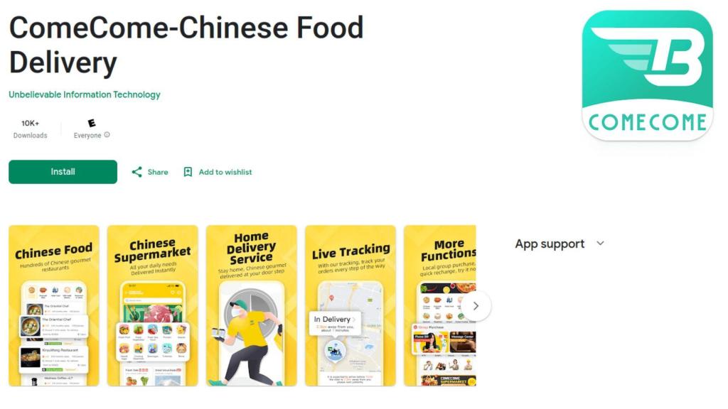 La app de entrega de comida en Emiratos Árabes Unidos e Indonesia que levantó las sospechas de Kaspersky.