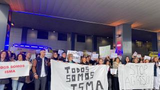 Personal sanitario del CHUAC en la manifestación de hoy