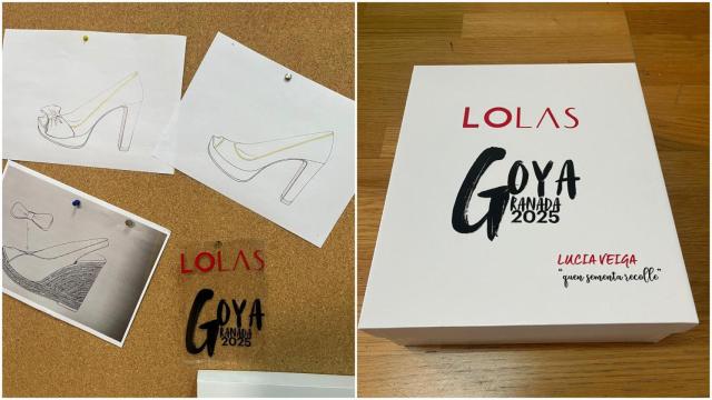 Bocetos y la caja de los zapatos.