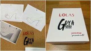 Bocetos y la caja de los zapatos.