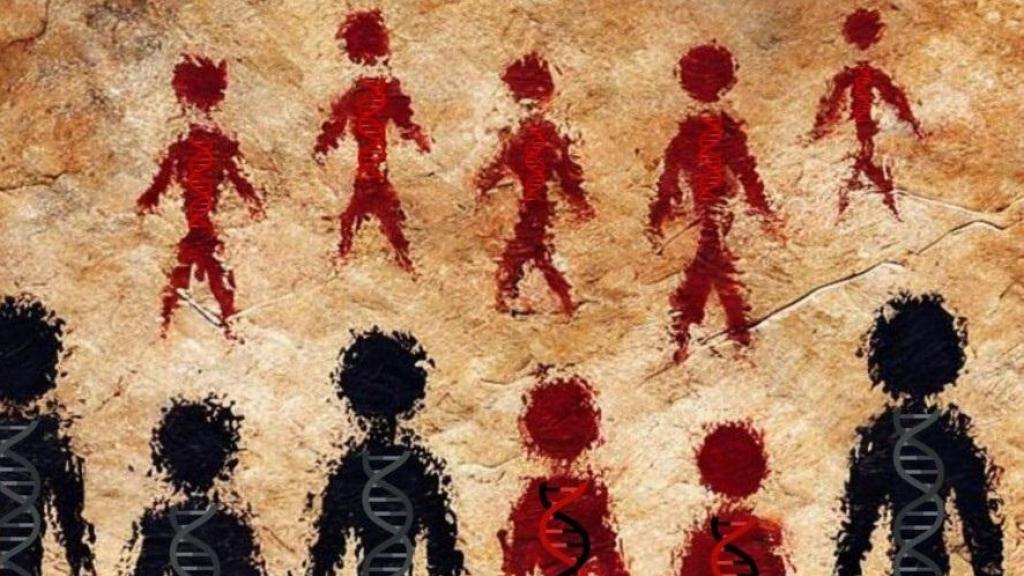 Ilustración del mestizaje entre homo sapiens y neandertales.