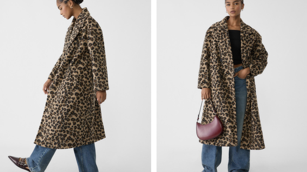 Abrigo oversize animal print.
