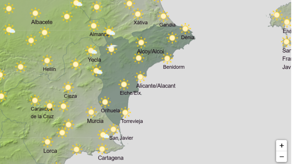 Prevision AEMET para este sábado.