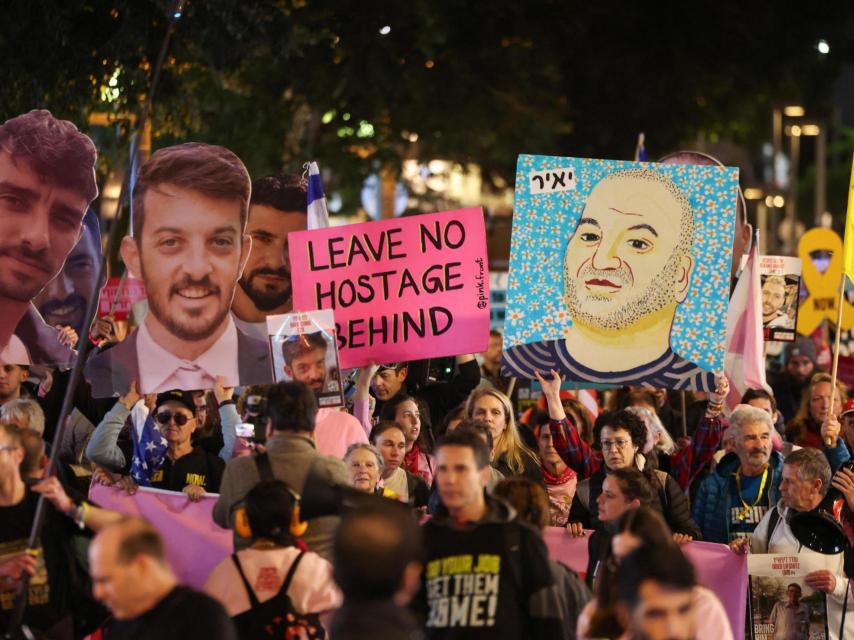 Manifestación el pasado martes en Tel Aviv por el regreso de todos los rehenes secuestrados en Gaza.