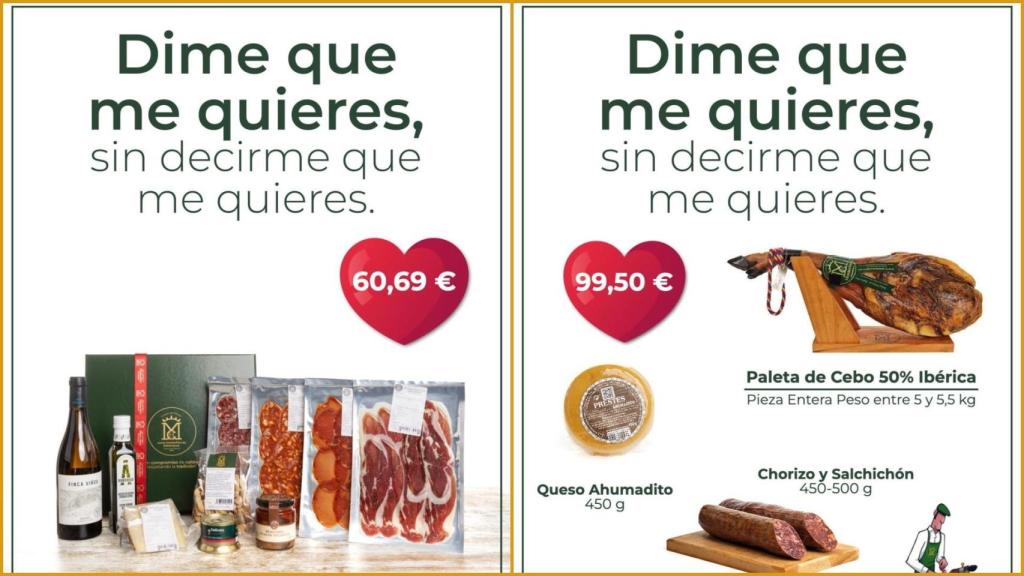 Las dos opciones de Montechico para celebrar San Valentín.