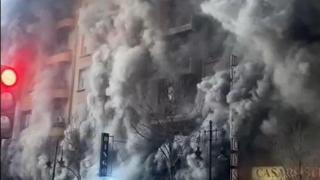 Un incendio en un bingo provoca una gran humareda cerca de Plaza España en València. Cedida a Europa Press