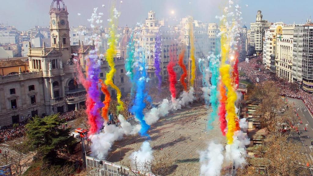 Una mascletá de Fallas.