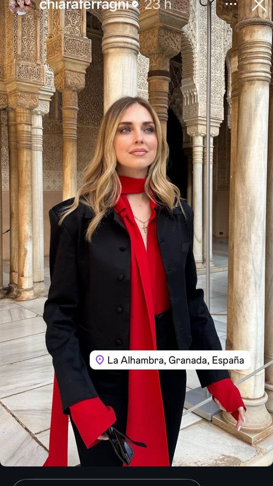 Chiara Ferragni, durante su visita a Granada con motivo de los Premios Goya 2025.