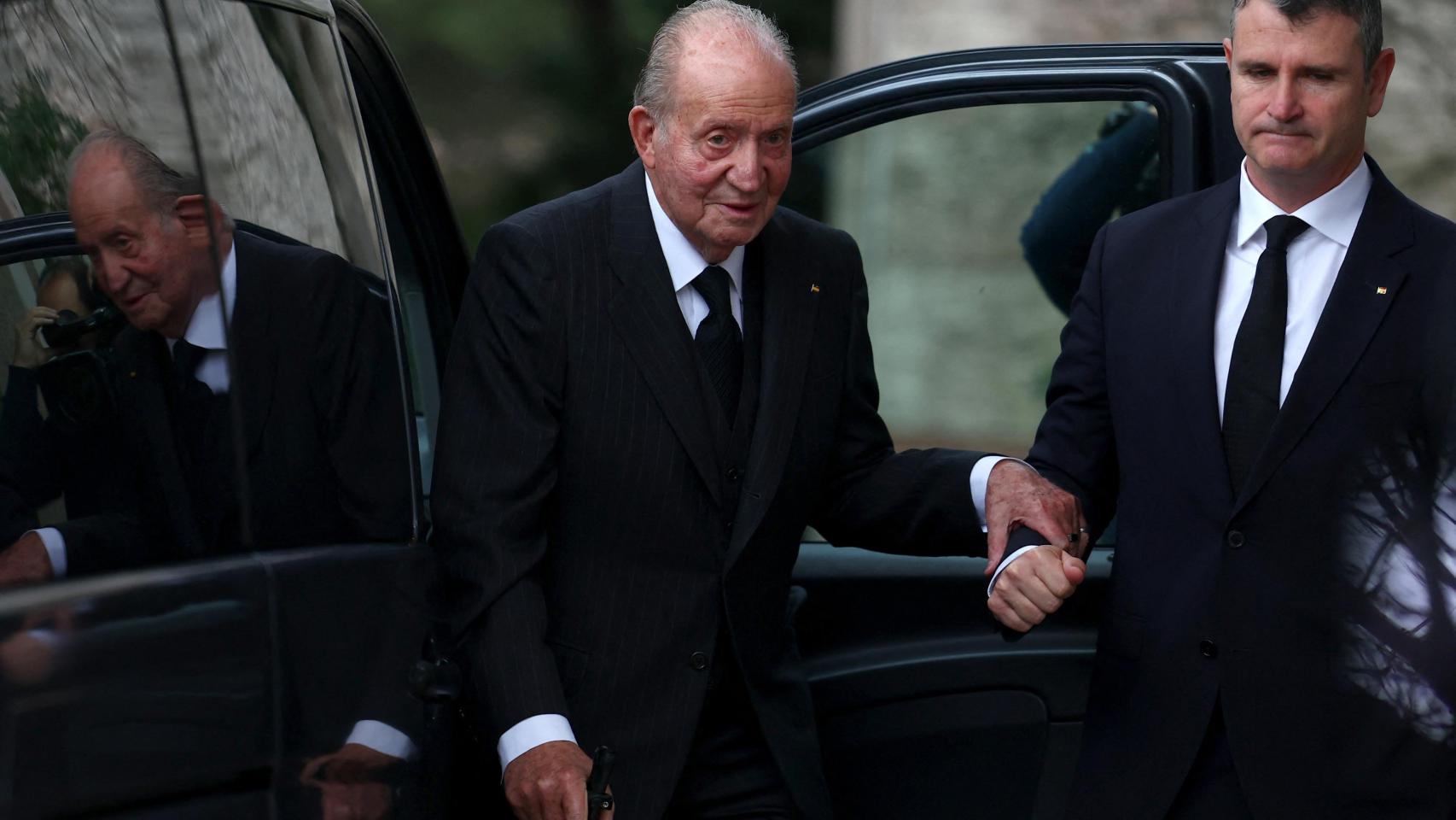 Juan Carlos I, el pasado 8 de febrero en Lisboa, en el funeral por el Aga Khan IV./