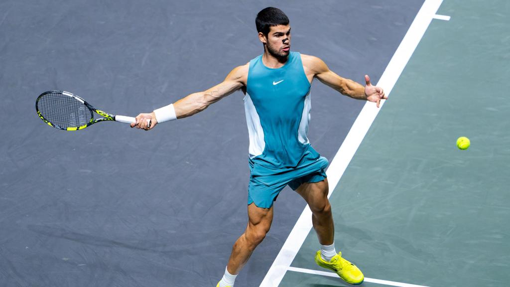 Alcaraz, durante el torneo de Róterdam
