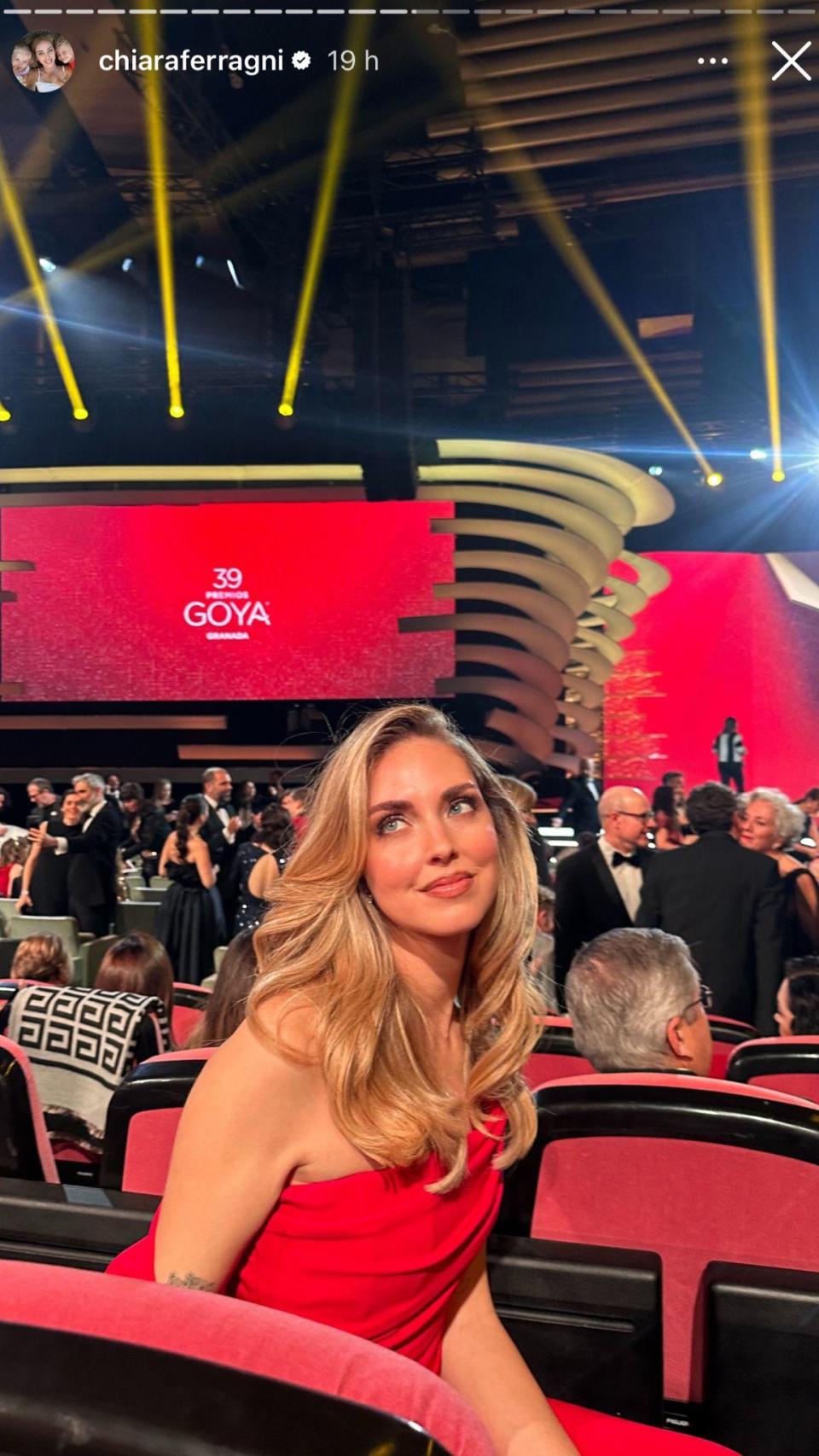 Chiara Ferragni en los Goya.