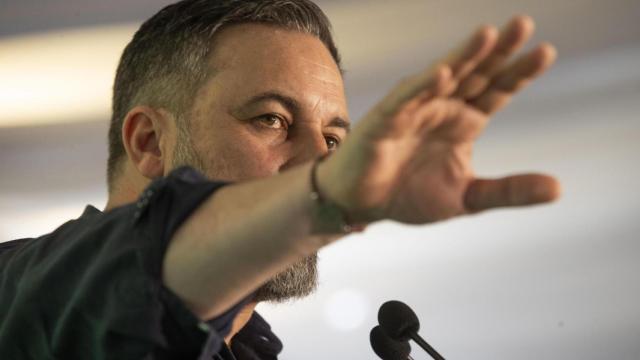 Santiago Abascal, este domingo  en El Palmar (Murcia) durante un encuentro con militantes y simpatizantes de Vox.