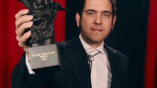 Javier Macipe, tras ganar el Goya.