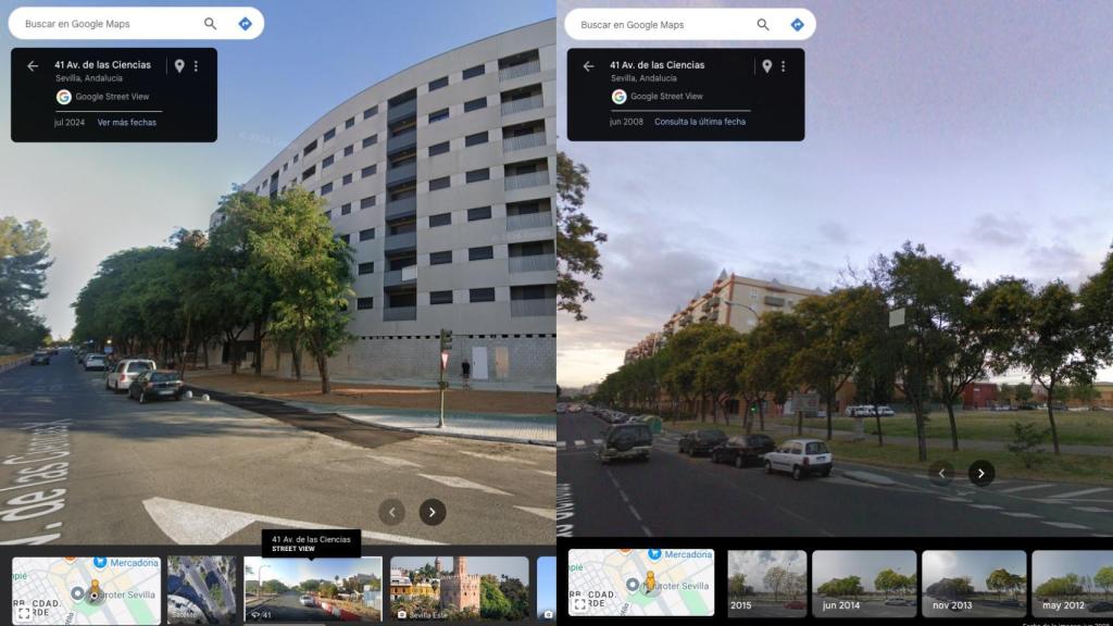 Google Maps en diferentes fechas