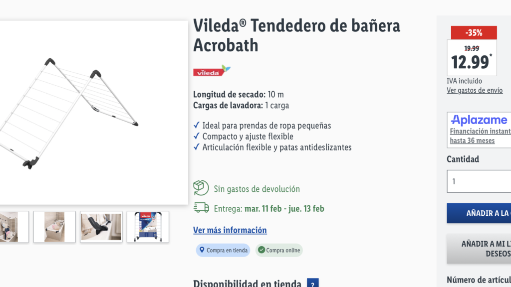 Tendedero de bañera.