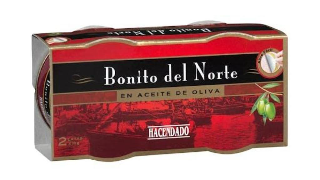 Bonito del norte en aceite de oliva Hacendado.