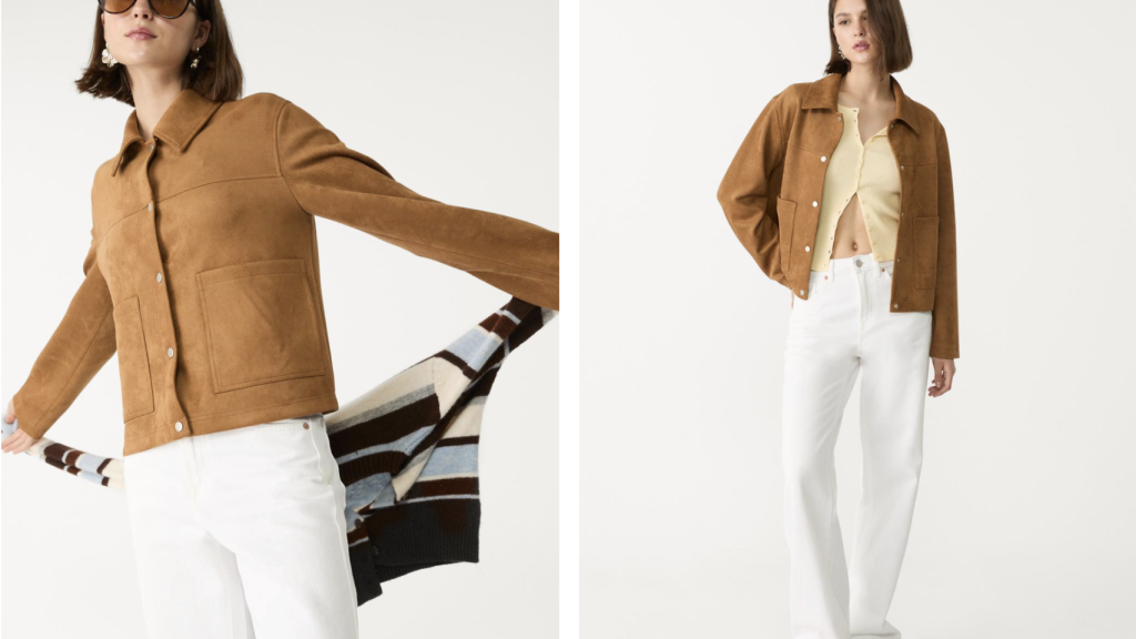 Cazadora efecto ante.