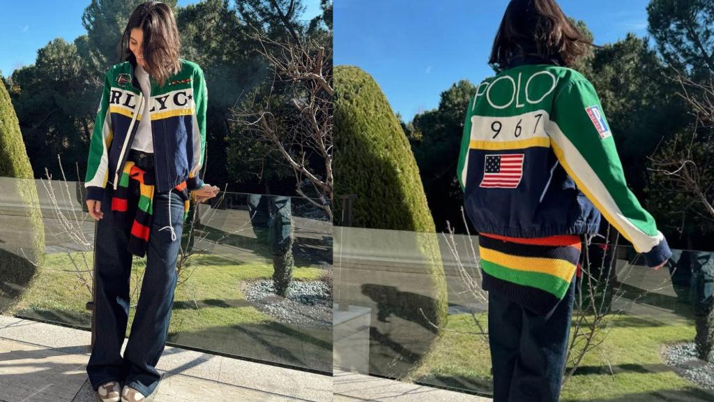 Dos fotografías de la chaqueta que luce María García de Jaime.