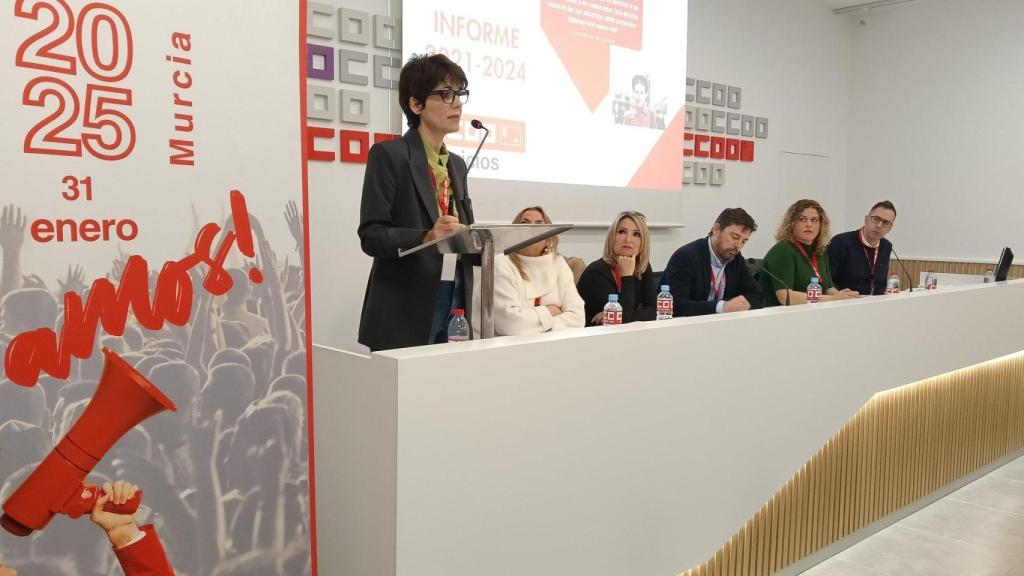Teresa Fuentes, hace unos días, en un acto de CCOO para la defensa del poder adquisitivo de los trabajadores