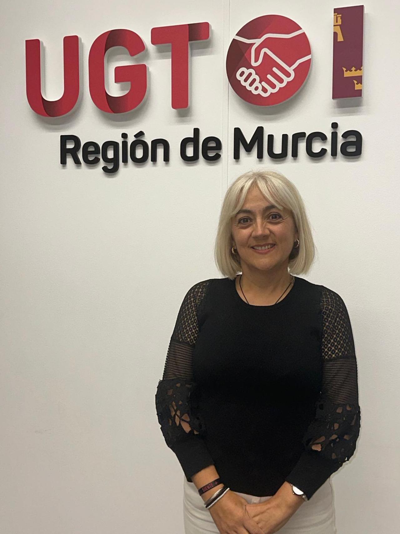 Francisca Sánchez, en la sede de UGT Región de Murcia.