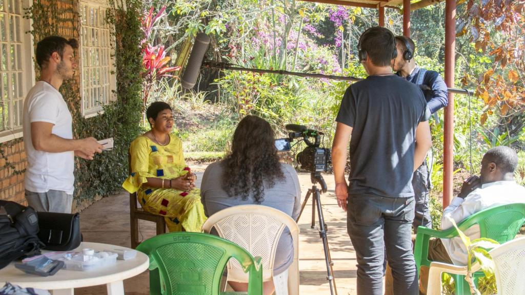 Un momento del rodaje del cortometraje.