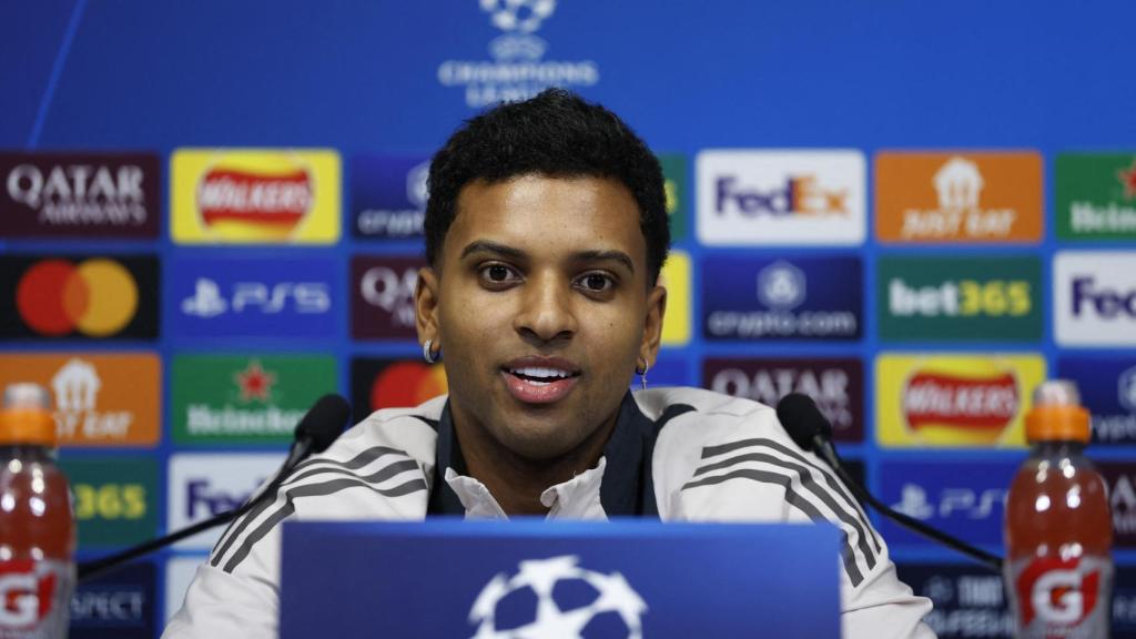 Rodrygo, en rueda de prensa.