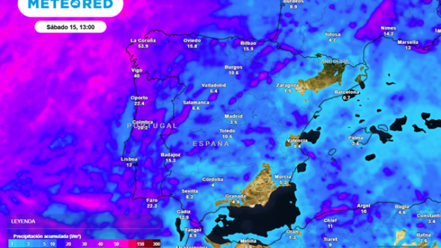Previsiones meteorológicas para el sábado 15 de febrero