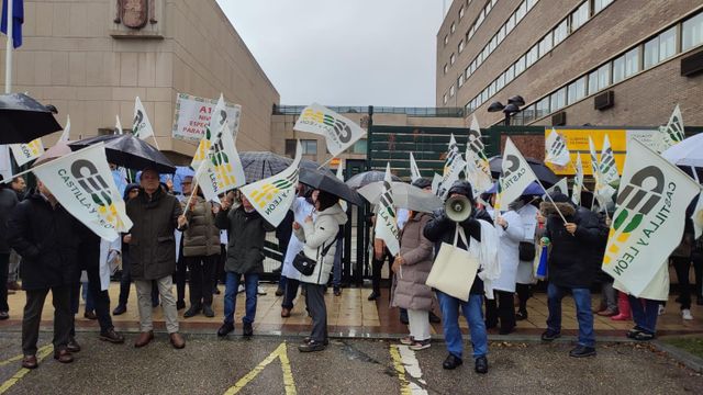 Concentración de médicos este lunes frente a la Delegación del Gobierno en Castilla y León, en Valladolid