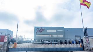 Fachada de la sede de Talgo, a 9 de febrero de 2025, en Madrid (España).