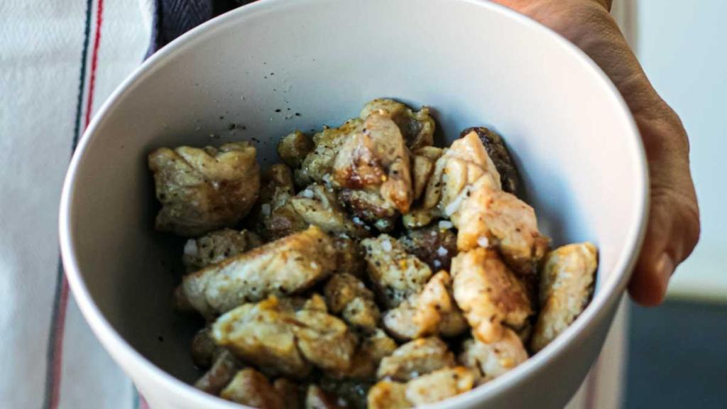 Un plato de mollejas madrileñas.