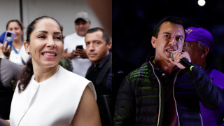 A la izquierda Luisa Martínez y a la derecha, Daniel Noboa.