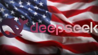 Fomontaje con el logo de DeepSeek.