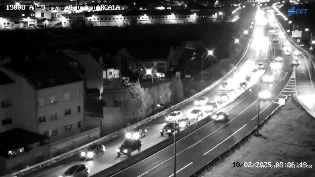 Kilómetro 12 de la AP-9 por las cámaras de la DGT