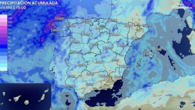 Acumulados previstos hasta el viernes