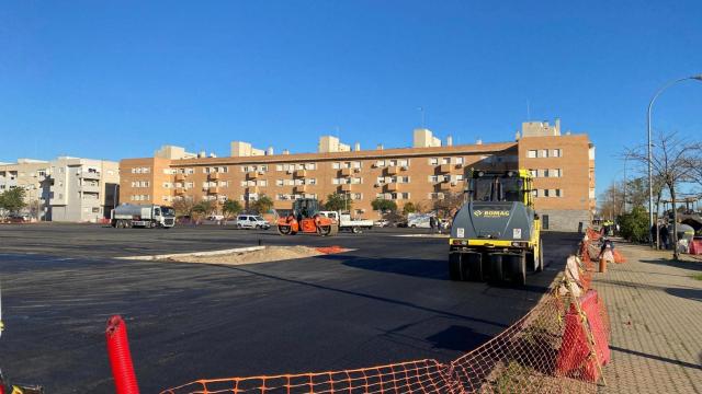 La nueva bolsa de aparcamiento habilitada en la calle Agricultores.