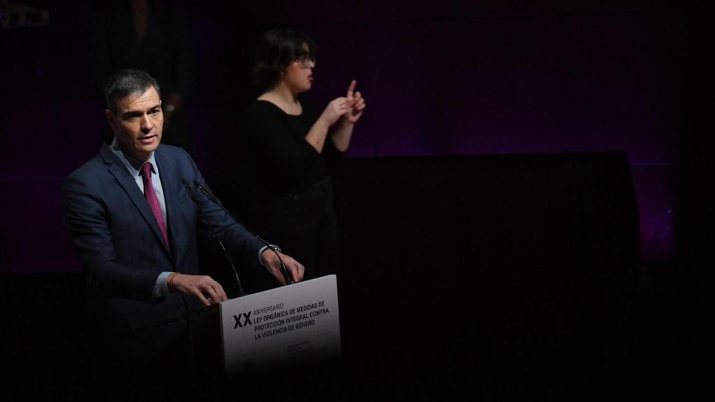 Pedro Sánchez, durante su discurso.
