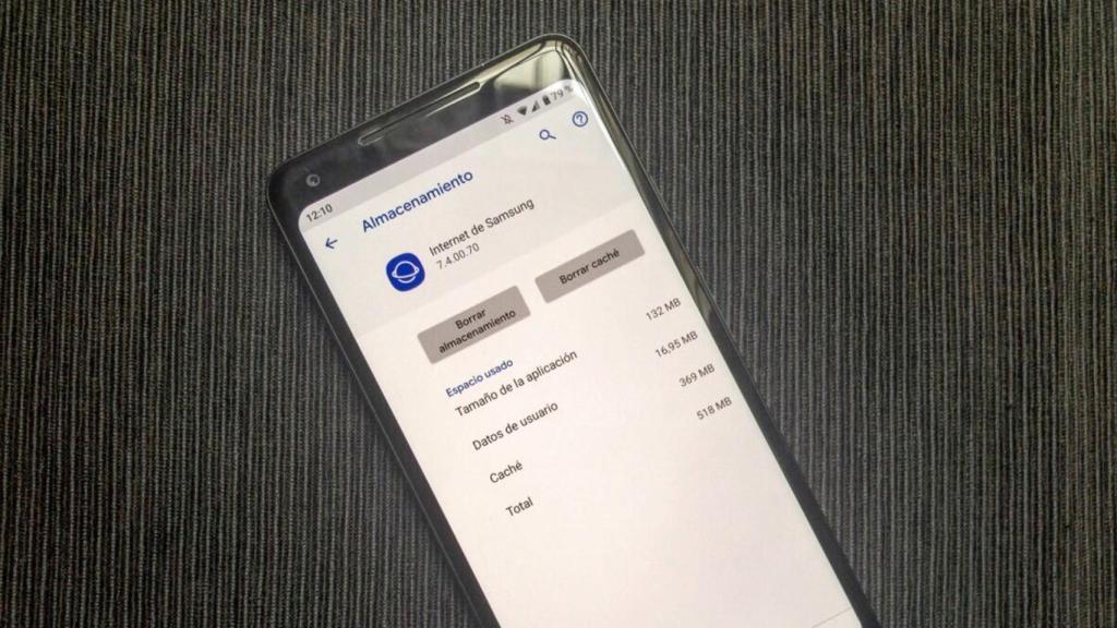 Menú de borrado de caché