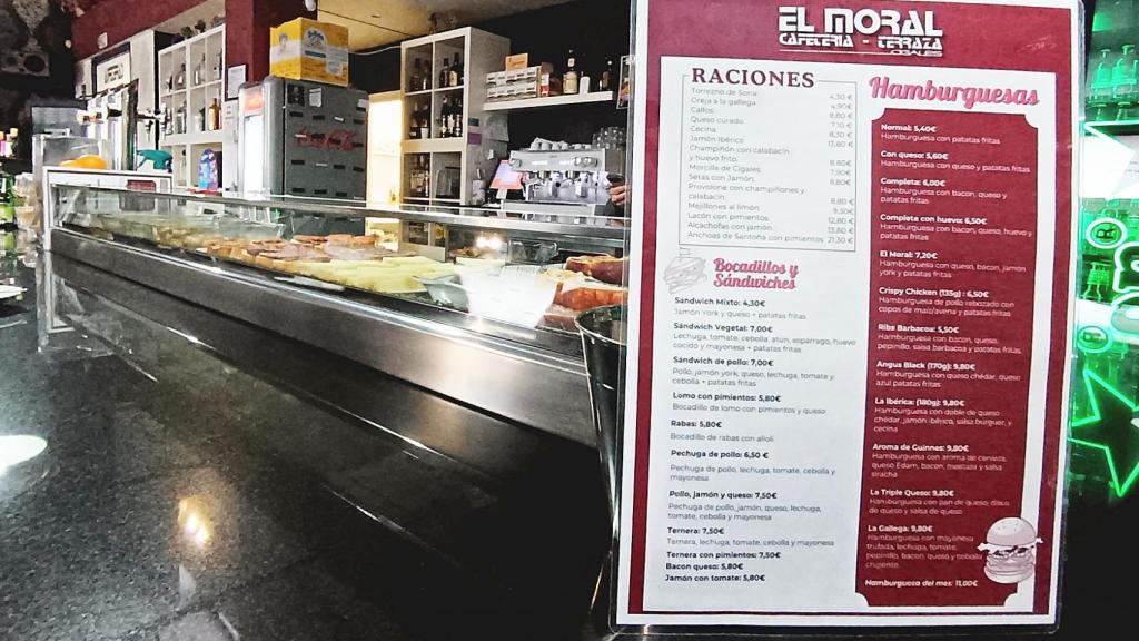 El Bar El Moral en Cigales y su carta