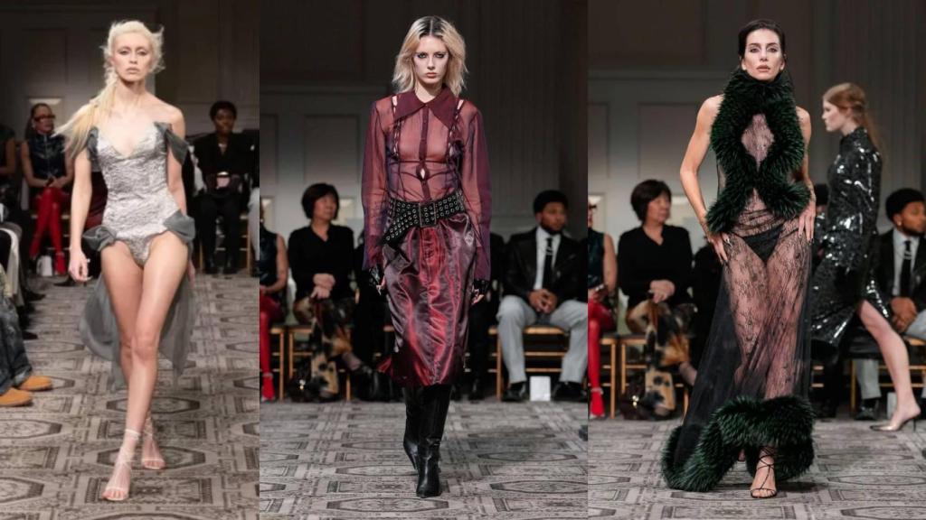 Siluetas del desfile de Kim Shui en Nueva York.